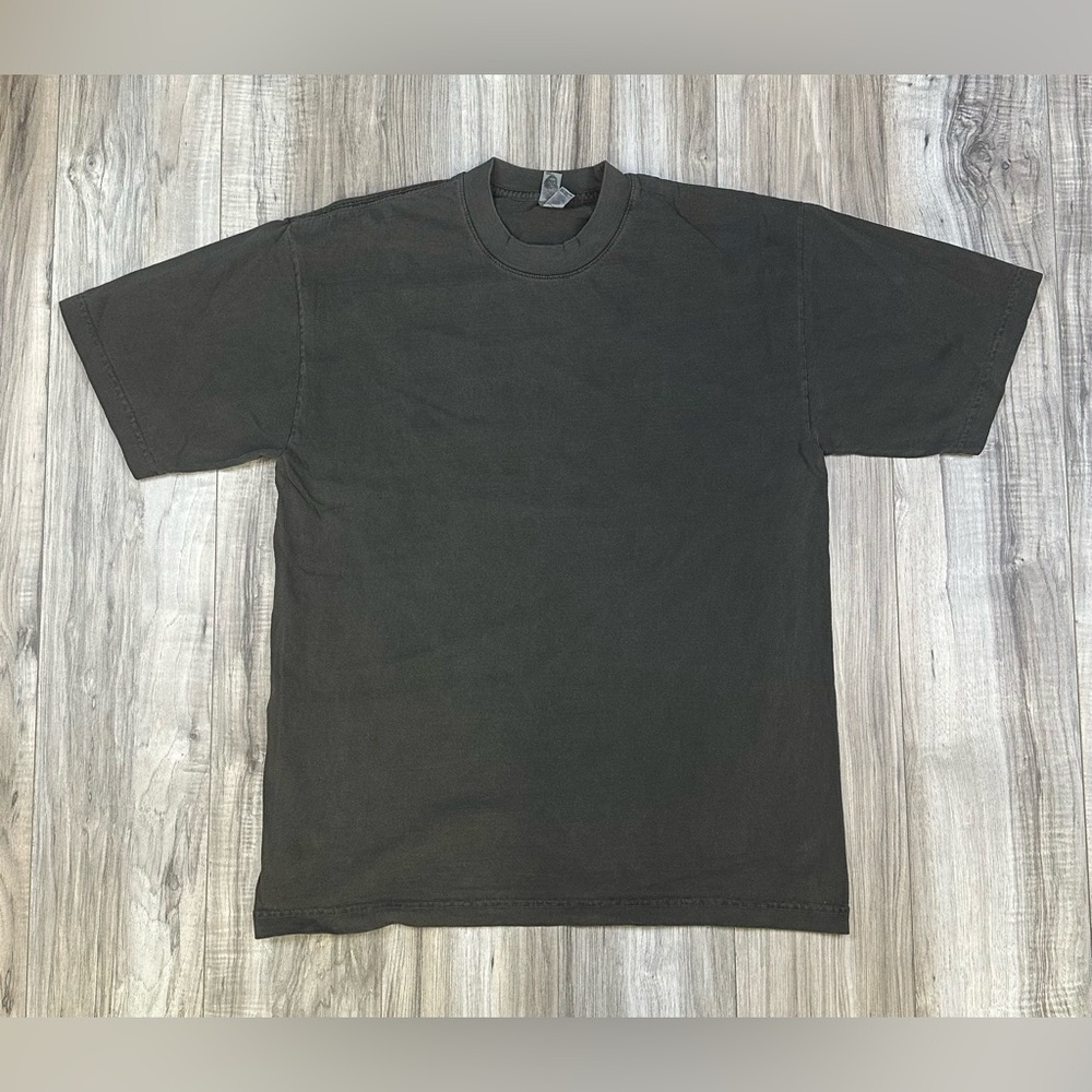 Los Angeles Apparel The 1801 Pigment Dye 6.5oz Crew Neck T-Shirt Vintage Black M